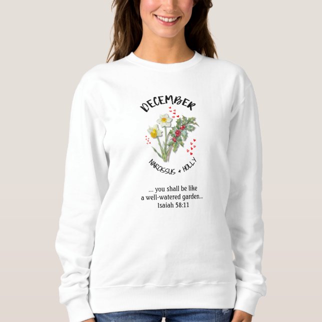 Födelsemånad Flower DECEMBER Christian T Shirt (Framsida)