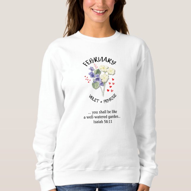 Födelsemånad Flower FEBRUARY Christian T Shirt (Framsida)