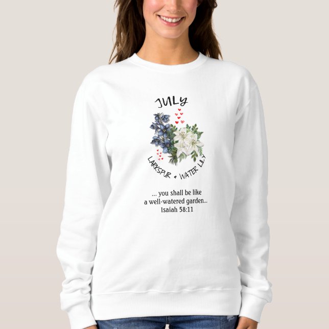 Födelsemånad Flower JULY Christian T Shirt (Framsida)
