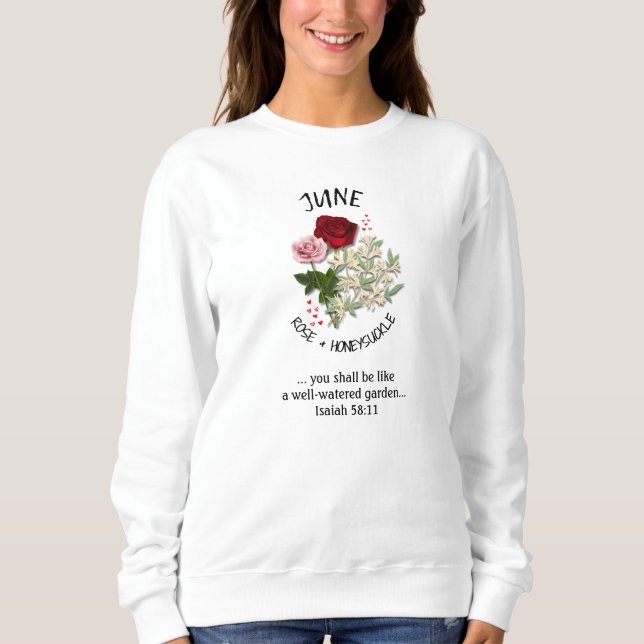 Födelsemånad Flower JUNE Christian T Shirt (Framsida)