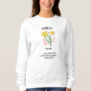Födelsemånad Flower MARCH Daffodil Christian T Shirt