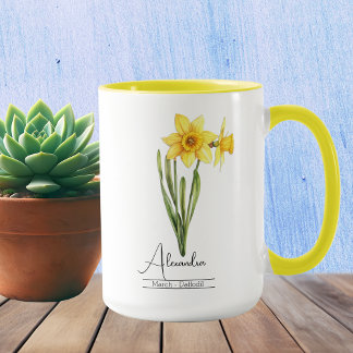 Födelsemånad Flower March Daffodil Mugg