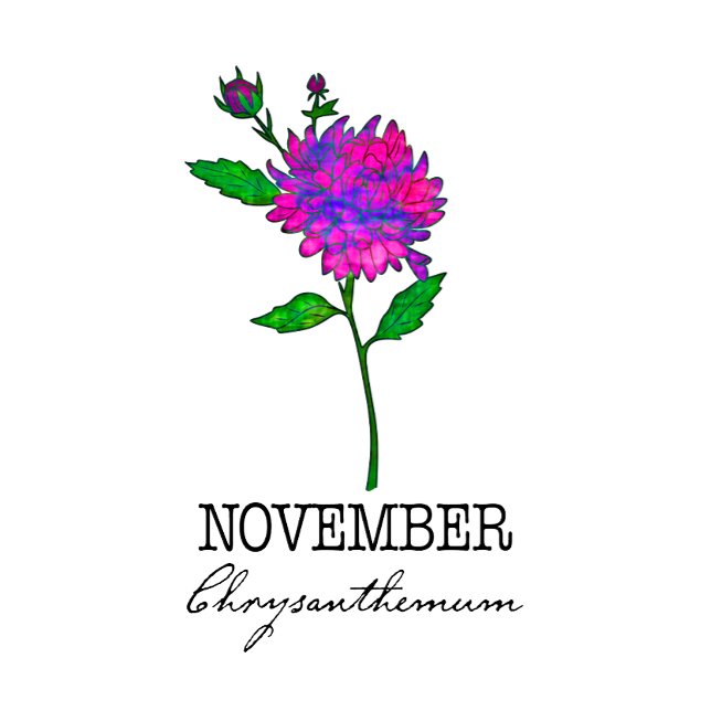 Födelsemånad Flower November Chrysanthemum Kudde (Skapare uppladdad)