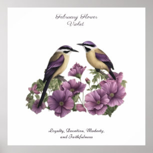 Födelsemånad Flower Personlig Birthday Poster