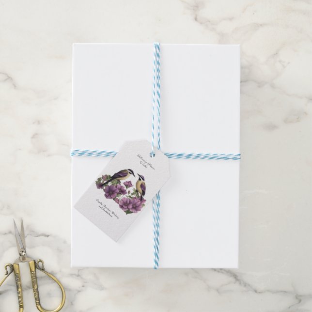 Födelsemånad Flower Personlig Birthday Presentetikett (Med Snöre)