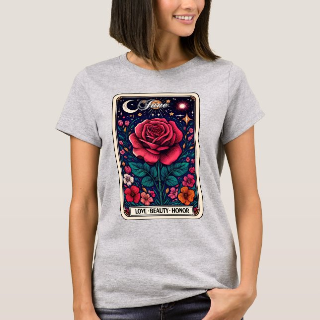 Födelsemånad Flower Ro T-Shirt (Framsida)