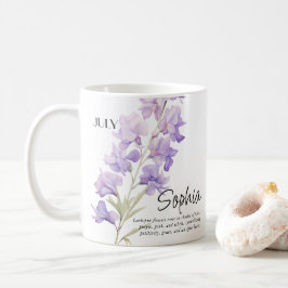Födelsemånad Juli Blomma Personlig Kaffemugg