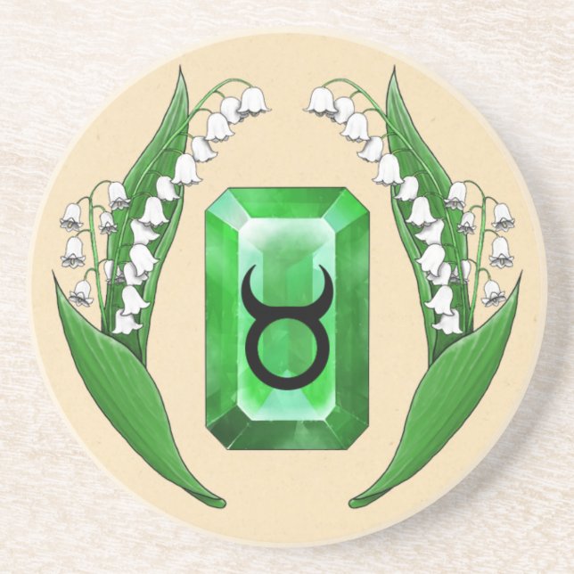 Födelsemånad maj Taurus Underlägg Sandsten (Framsidan)