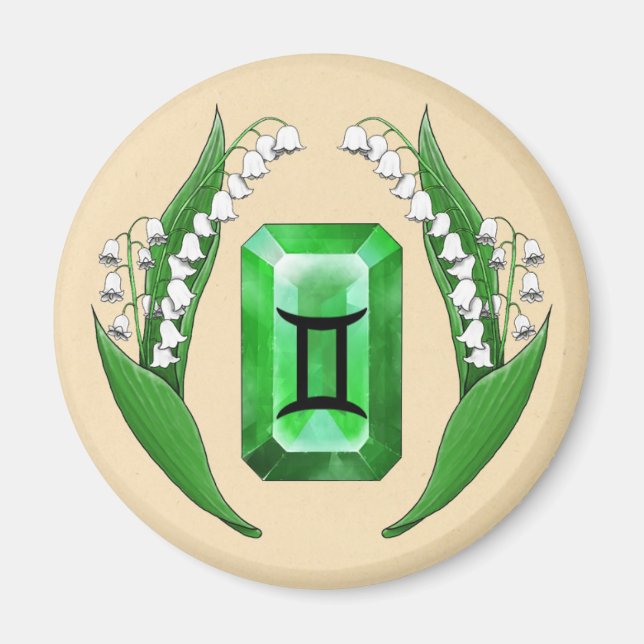 Födelsemånad May Gemini Magnet (Framsidan)