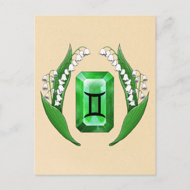 Födelsemånad May Gemini Vykort (Framsida)