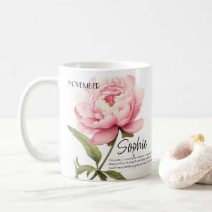 Födelsemånad November Blomma Personlig Kaffemugg