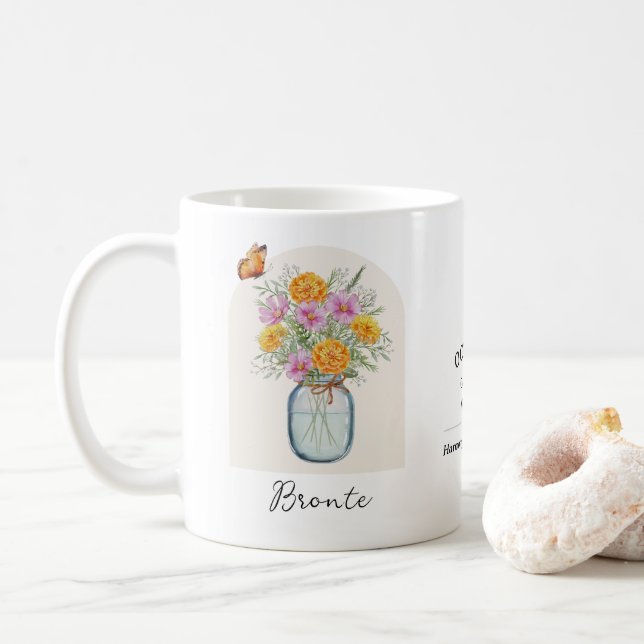 Födelsemånad Oktober Blommiga Kaffemug Kaffemugg (Med munk)