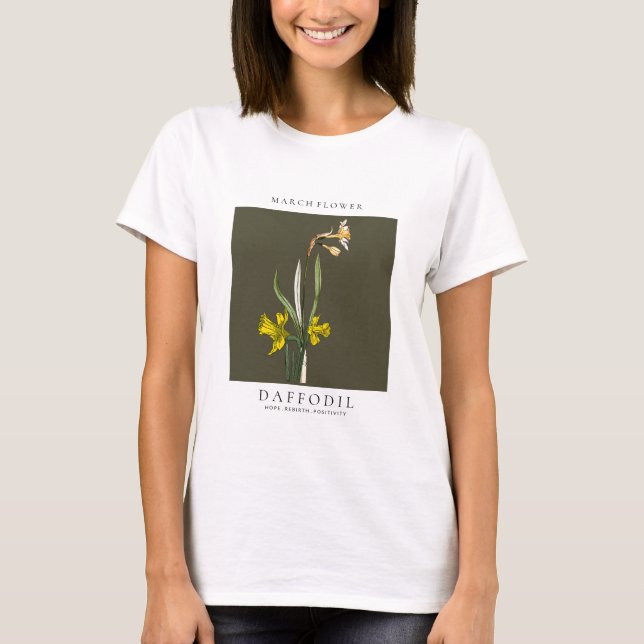 Födelsemånadblomma för mars t shirt (Framsida)