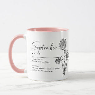 Födelsemånaden, blomstrande, minimalistisk mugg