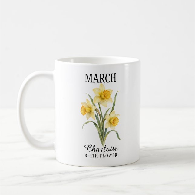 Födelsemånadens blomma för mars - Narciss Kaffemugg (Vänster)