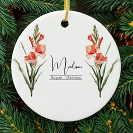 Födelsemånadsblomma augusti Gladiolus Ornament