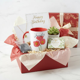 Födelsemånadsblomma - augusti personlig mugg