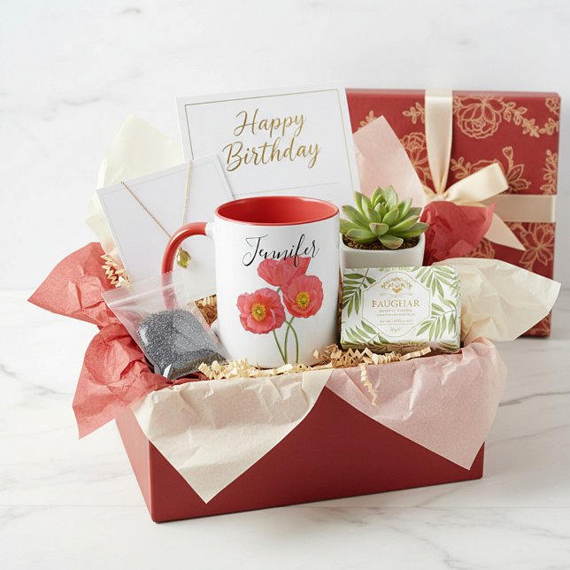 Födelsemånadsblomma - augusti personlig mugg (Skapare uppladdad)