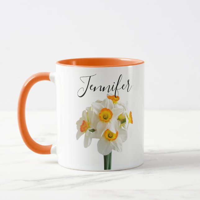 Födelsemånadsblomma-december personlig mugg (Vänster)