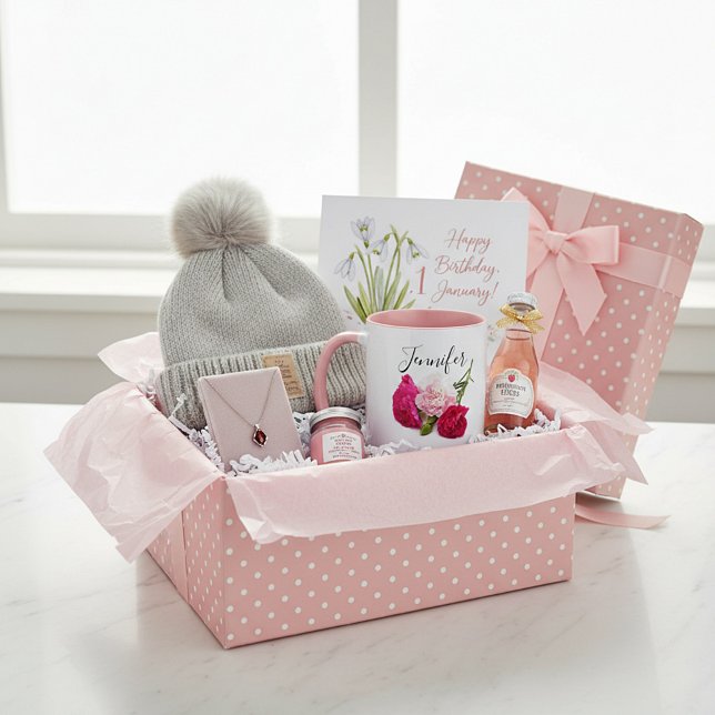 Födelsemånadsblomma - januari-personlig mugg (Skapare uppladdad)