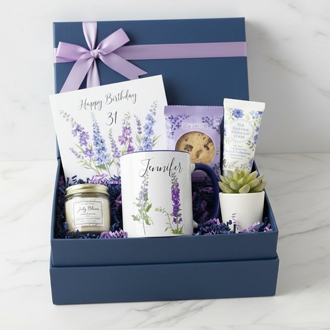 Födelsemånadsblomma-Juli personlig mugg (Skapare uppladdad)