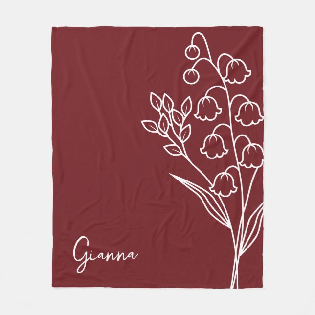 Födelsemånadsblomma, Mai Calligraphy Namn Fleecefilt (Framsidan)