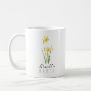 Födelsemånadsblomma mars med namn – Narciss Kaffemugg
