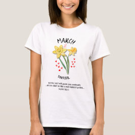 Födelsemånadsblomma MARS Narciss Kristendomen T Shirt