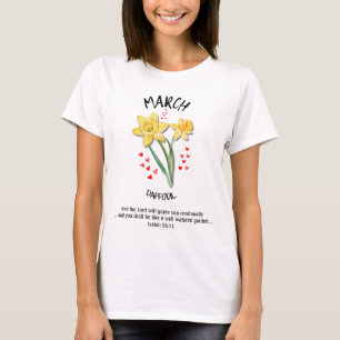 Födelsemånadsblomma MARS Narciss Kristendomen T Shirt