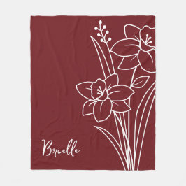 Födelsemånadsblomma, marschkalligrafi Namn Fleecefilt