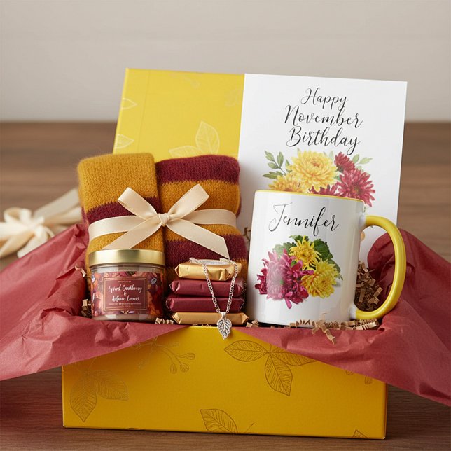 Födelsemånadsblomma-November personlig mugg (Skapare uppladdad)