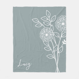 Födelsemånadsblomman, november Calligraphy Namn Fleecefilt