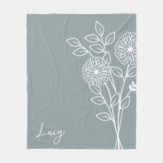 Födelsemånadsblomman, november Calligraphy Namn Fleecefilt (Framsidan)