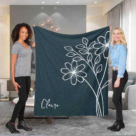 Födelsemånadsblomman, oktober Kalligrafi Namn Fleecefilt
