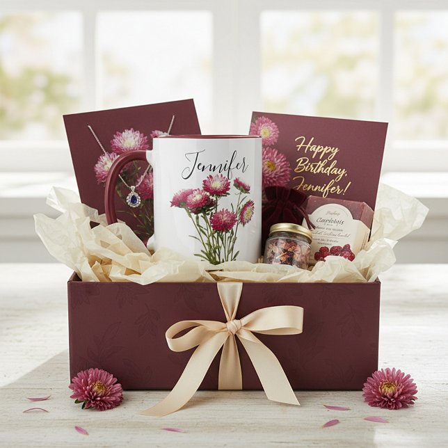 Födelsemånadsblomman-september personlig mugg (Skapare uppladdad)