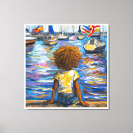 Födelsemateriet*Sitta på sjön* Canvastryck