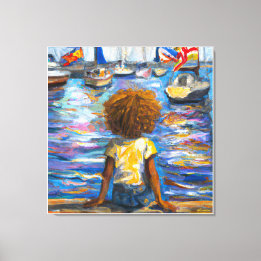 Födelsemateriet*Sitta på sjön* Canvastryck