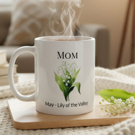 Födelsemblomma Liljekonvalj Mamma Kaffemugg
