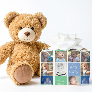 Födelsemedagens Foto Collage Template Cute Kids Presentpapper