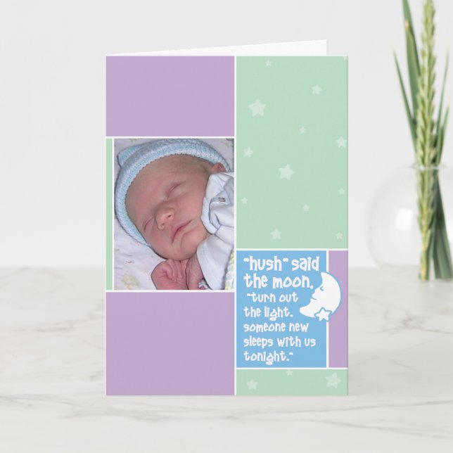 Födelsemeddelande: Hush sade månen Meddelande (Framsida)