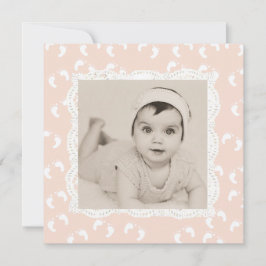 Födelsemeddelande i Coral Färgad Flicka Meddelande