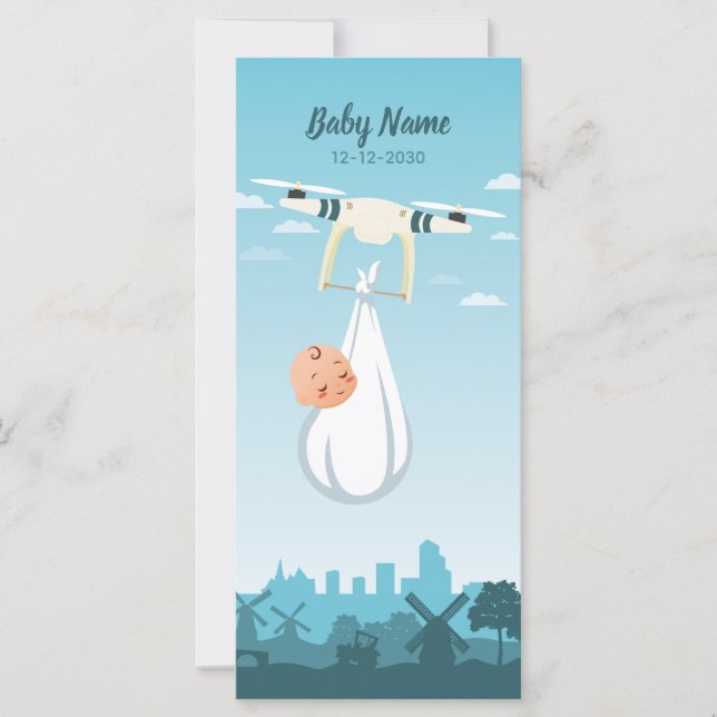 Födelsemeddelande i Drone Baby (Framsida)