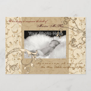 Födelsemeddelande i Swirl vintage baby Meddelande