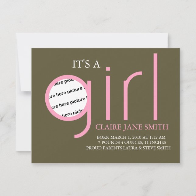 Födelsemeddelande Meddelande (Framsida)