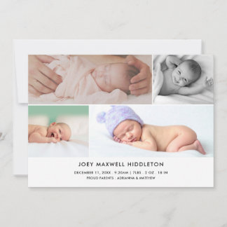 Födelsemeddelande Minimal fotokollage Meddelande