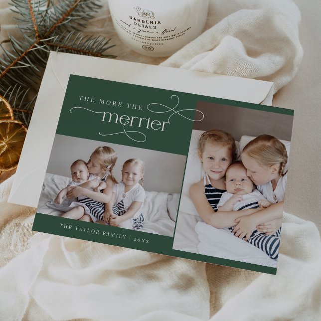Födelsemeddelande om AUDREY Grönt-julkort Julkort (AUDREY Green Christmas Card Birth Announcement)