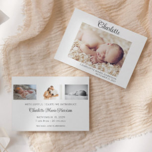 Födelsemeddelande om Baby-fotofoto Inbjudningar