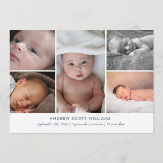 Födelsemeddelande om det moderna fotofotofoto baby meddelande