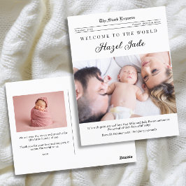 Födelsemeddelande om familjetidningar vykort
