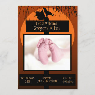 Födelsemeddelande om Goth-Horror Inbjudningar